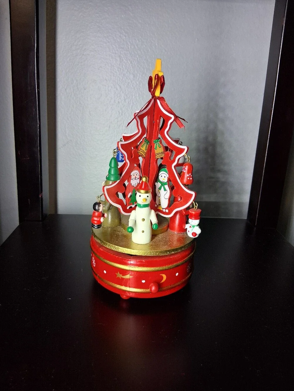 Breitner Vintg German Wooden Rotating Christmas Tree Music Box-All Pieces & Box